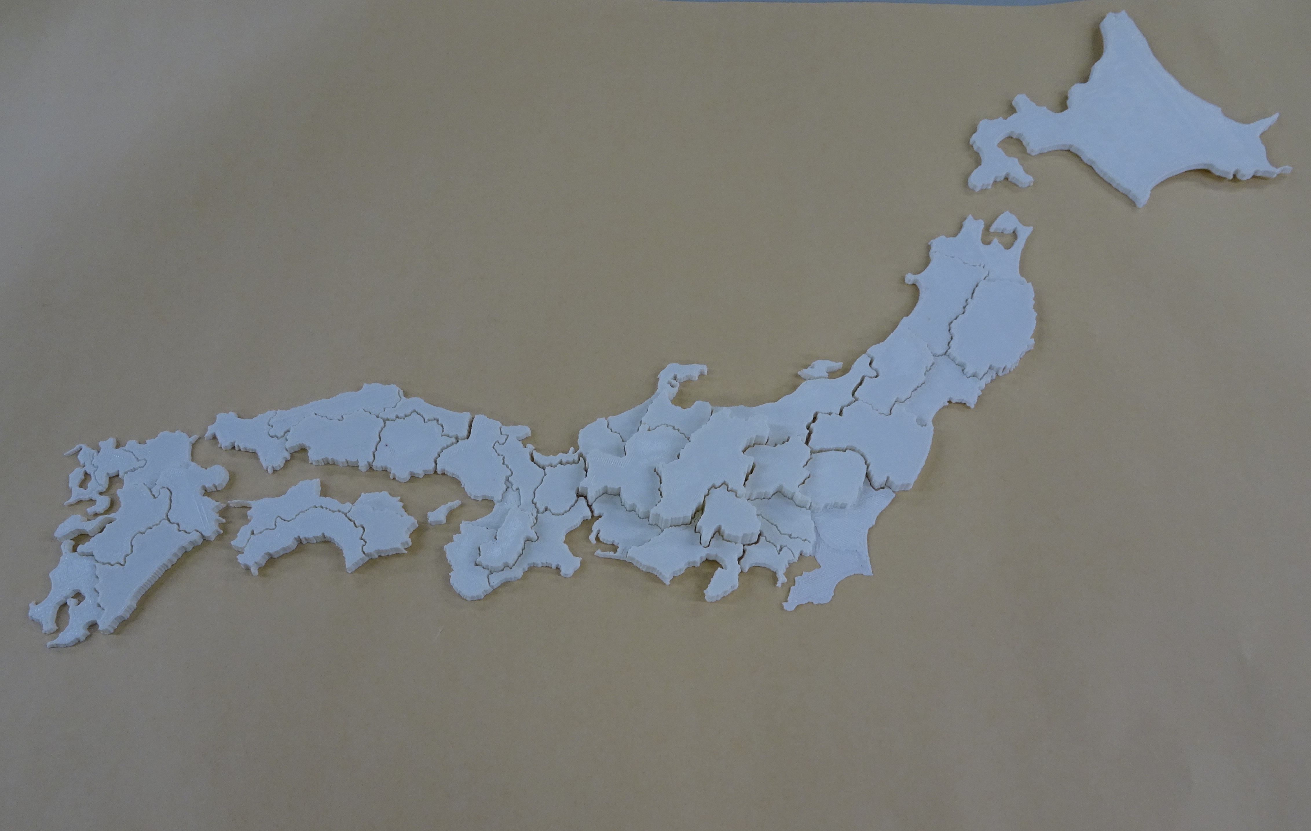 立体地図 触る地図サンプル 都道府県別平均標高立体模型